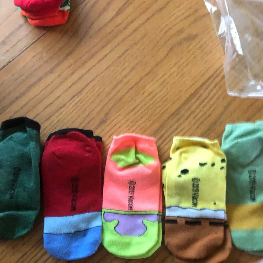 Cartoon Character No-Show Socks - SpongeBob & Friends - Colorful Set